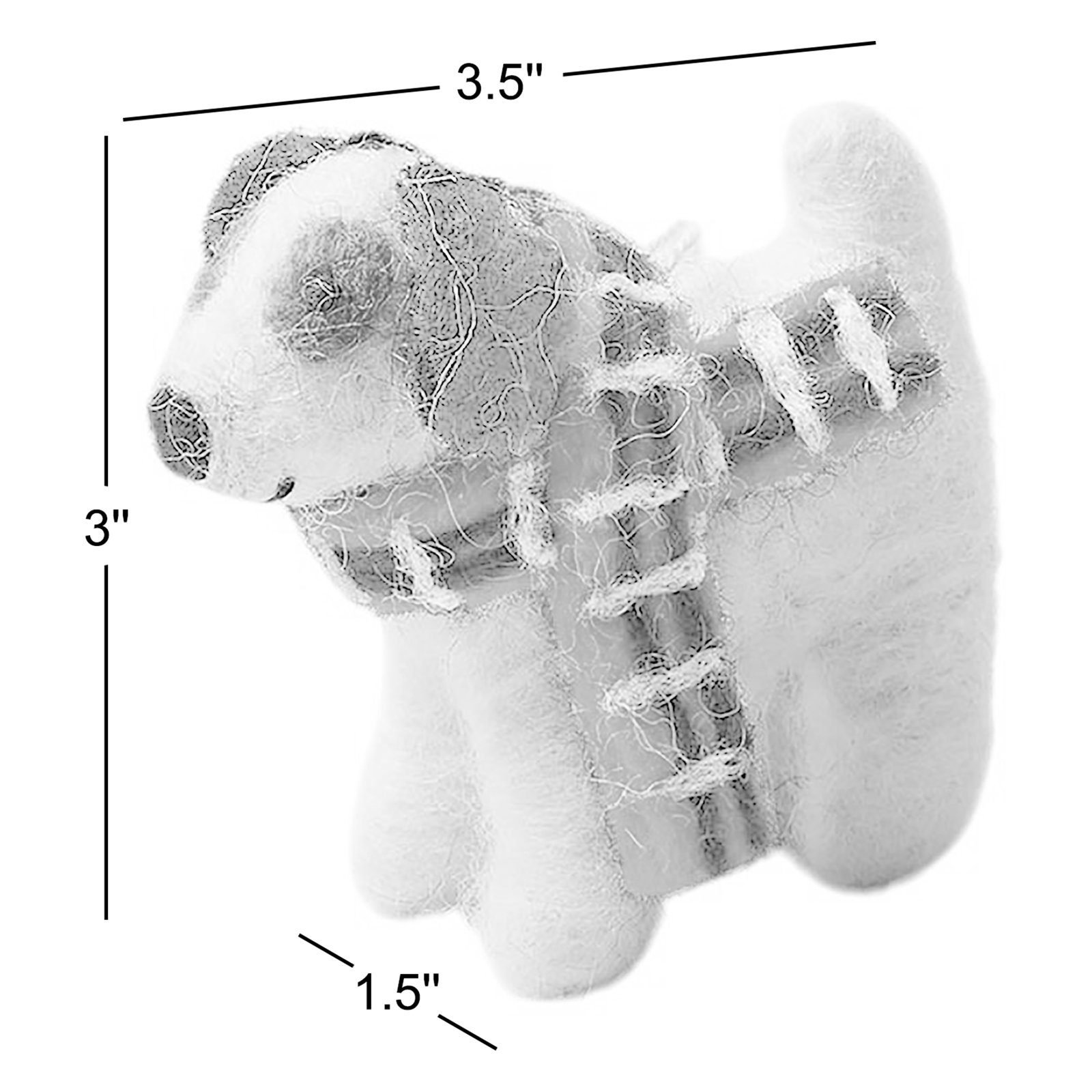 Felted Festive Pup Ornament - Spot