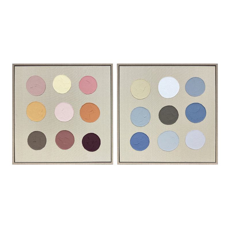 Dottie, ensemble de 2 reproductions d'art sur toiles abstraites multicolores