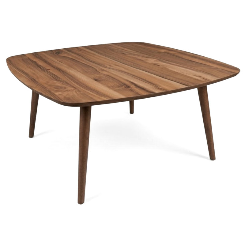 Oslo Solid Wood Coffee Table with Rounded Corners and Mid Century Style