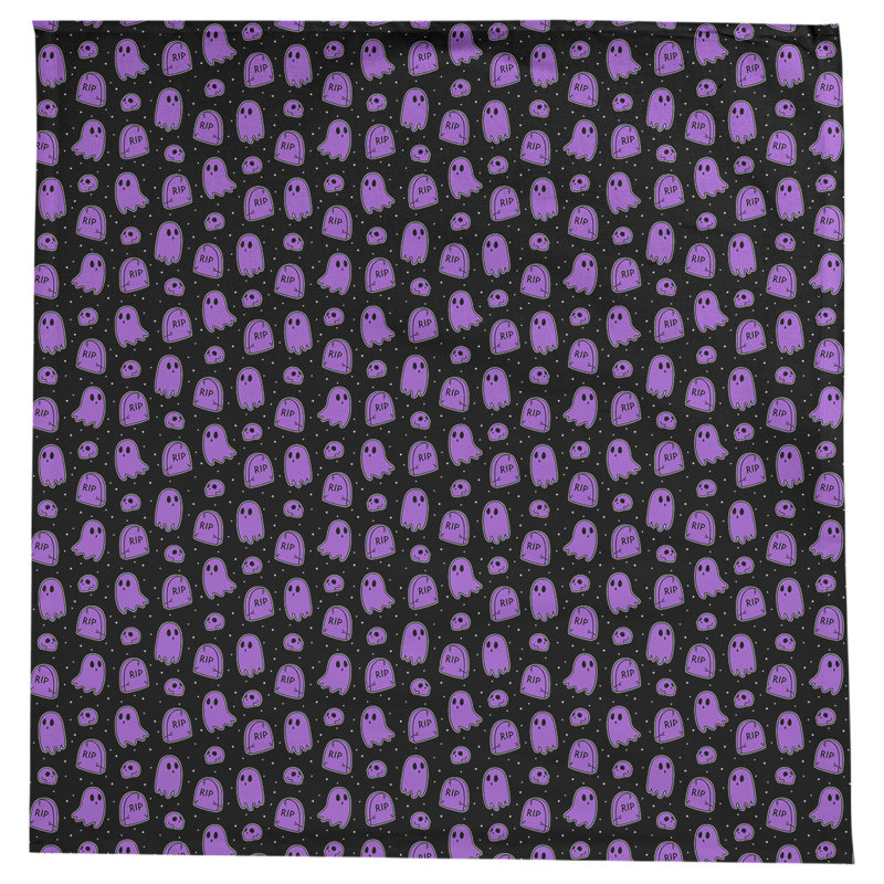 Nappe carrée à motif géométrique avicia, Noir / Mauve