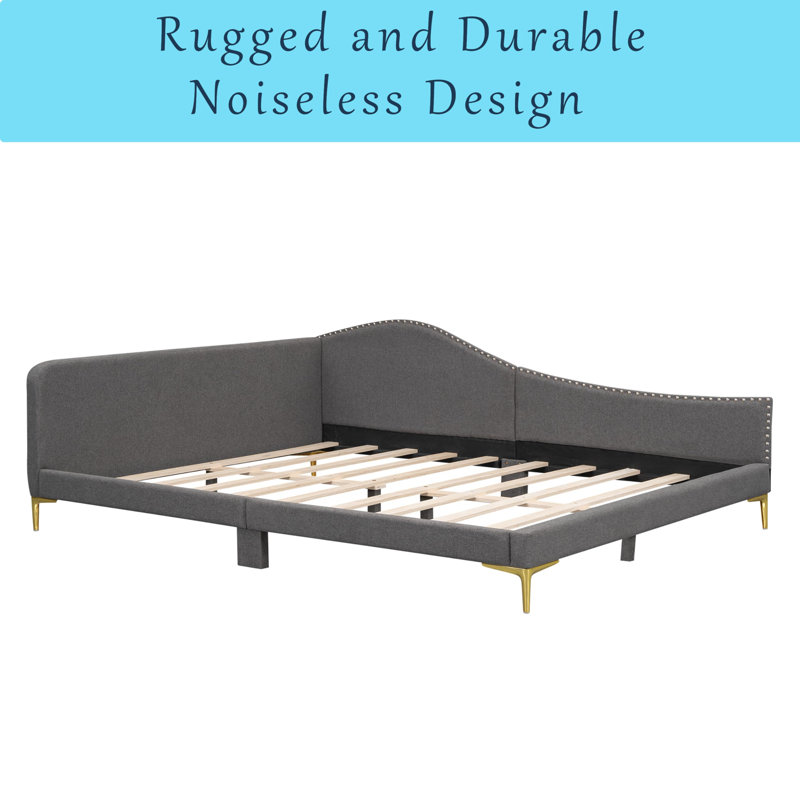 Full Size Upholstered Daybed, Gray, Full/Double