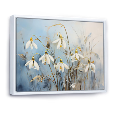 «Blue and Gold Snowdrop Flower Simplicity» sur impression sur toile