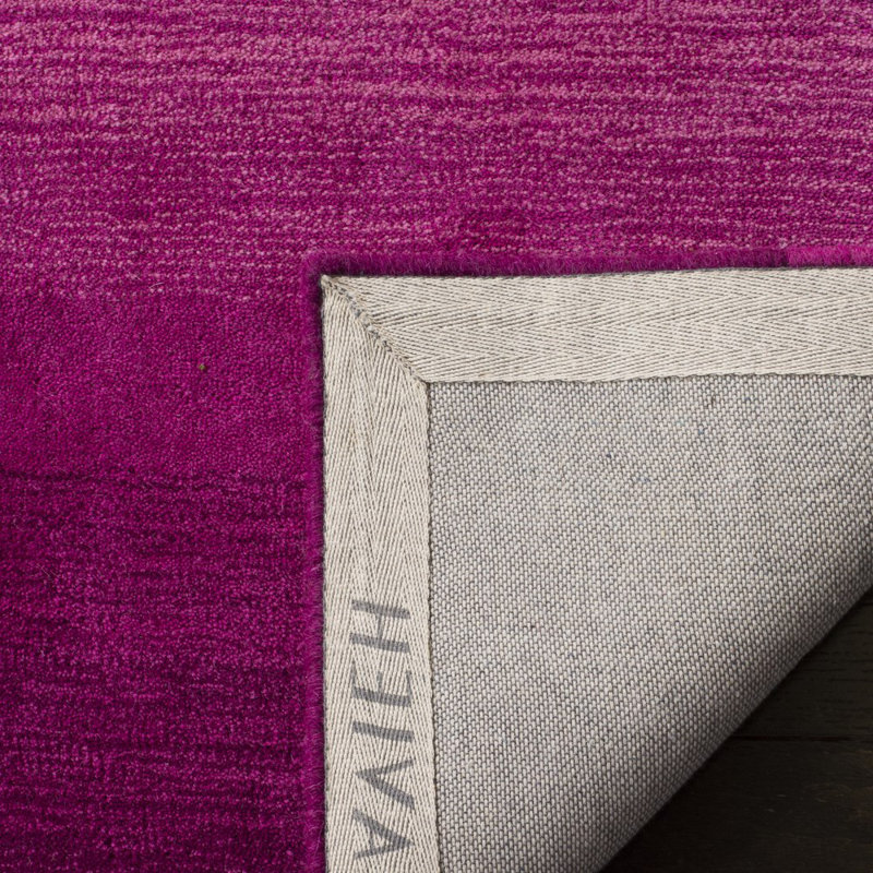 Tapis rose touffeté à la main à motif géométrique Amier, Rectangle 2 pi x 3 pi