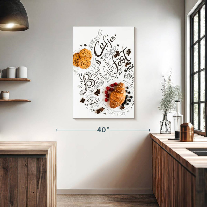 Yarlin Breakfast Typography Pastries, 39" H x 26" W