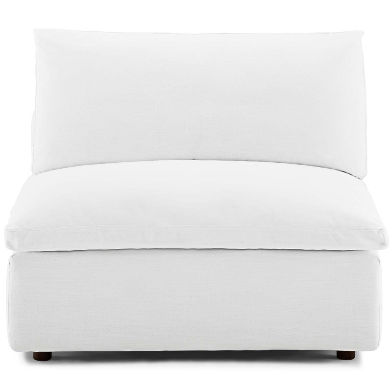 Modway Copper Grove Hrazdan Down-filled Over-stuffed Armless Chair, White Polyester