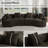 Chenille Boneless Curved Sofa, Left-right Symmetrical Design, Luxurious 4-seater Living Room Sofa-1503515914