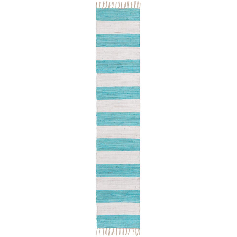 Abitha Cotton Striped Indoor Rug, Runner 2'2" x 10'
