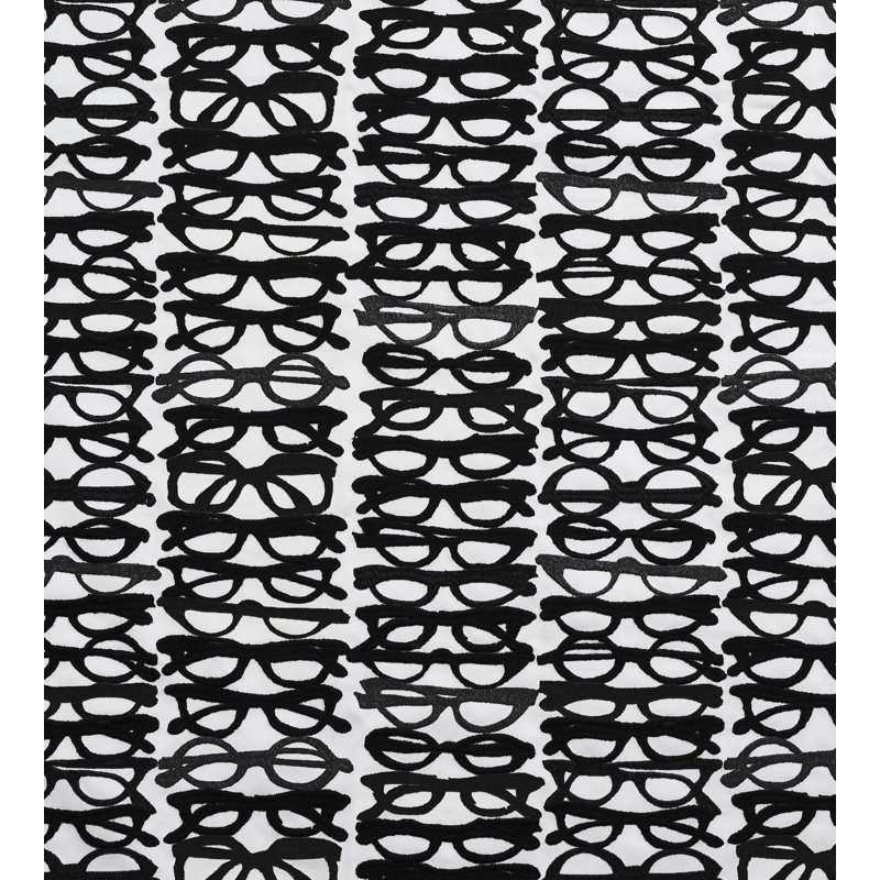 Tissu 100% coton Good Mood Pop Art, Noir / blanc