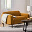 Causeuses pour petits espaces, style Mid-Century moderne | Polyester jaune moutarde