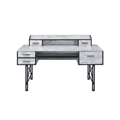 Bureau d'ordinateur antique blanc et noir