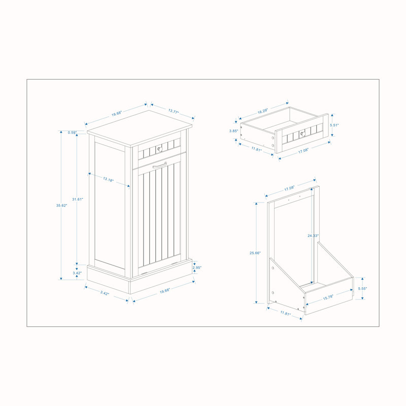 Armoire à ordures Tilt-Out, Blanc