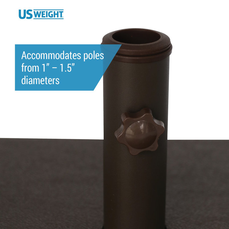 40 Pound Umbrella Base with Stem, Brown