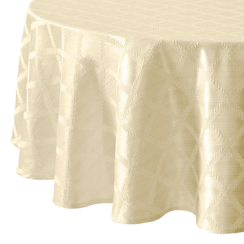 Lenox Laurel Leaf Damask Tablecloth, Ivory, 90" Round