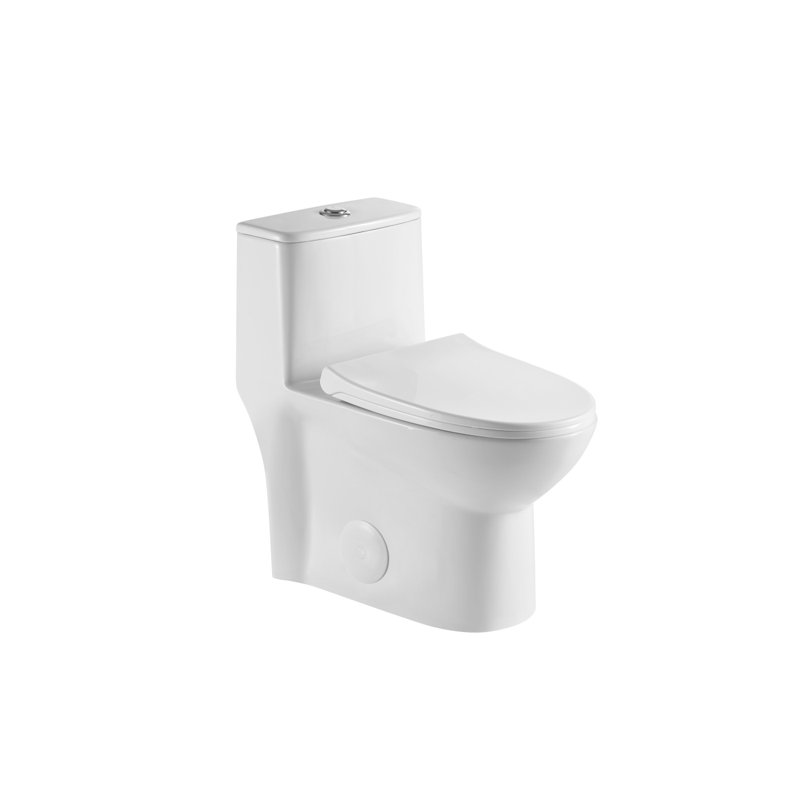 Toilette monobloc 1,1 / 1,6 GPF allongée à hauteur de confort très grande, certifiée CUPC, certifié Watersense, céramique, couleur blanche, siège à fermeture en douceur