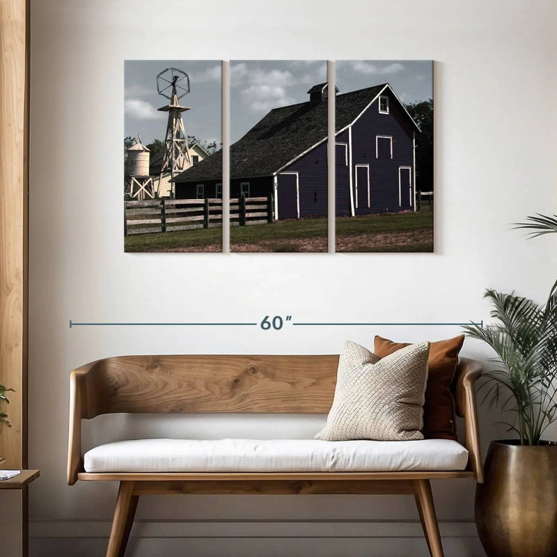 Lilie Blue Barn, 28" H x 45" W