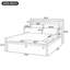 Lit de jour double d'extérieur, structure en bois d'acacia avec 4 coussins et 4 coussins, dossier ergonomique, capacité de 800 lb, beige-1139242906