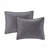 3 Piece Velvet Quilt Set Grey Full/Queen