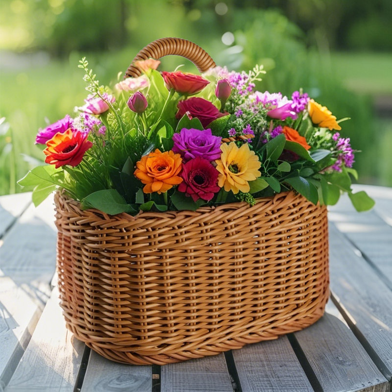 Ensemble de 1 panier suspendu fait à la main pour fleurs Décoration murale rustique pour fleurs et plantes, Marron foncé