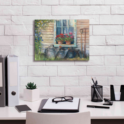 «Aaric Window with Geraniums on Canvas» par Carol Rowan