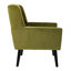 Fauteuil d'appoint en velours pour chambre à coucher - ergonomique, pieds noirs, capacité de 250 lb, dossier moderne avec dossier souple