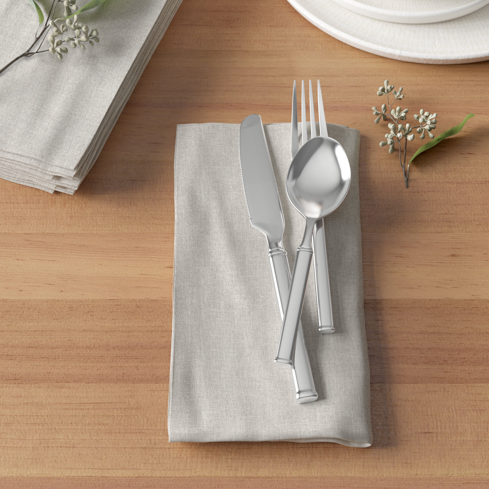 Caron 20" Cotton Napkin, Flax