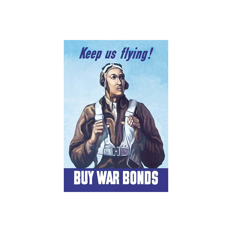 Publicité rétro « keep us flying buy », H 66 po x l 44 po x P 1,5 po