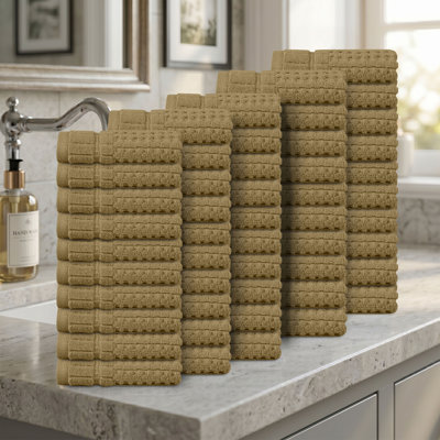 Ensemble de débarbouillettes 50 pièces Willow - 100% coton peigné, qualité supérieure 630 g / m², lin, ultra doux et très absorbant (50 serviettes de toilette)