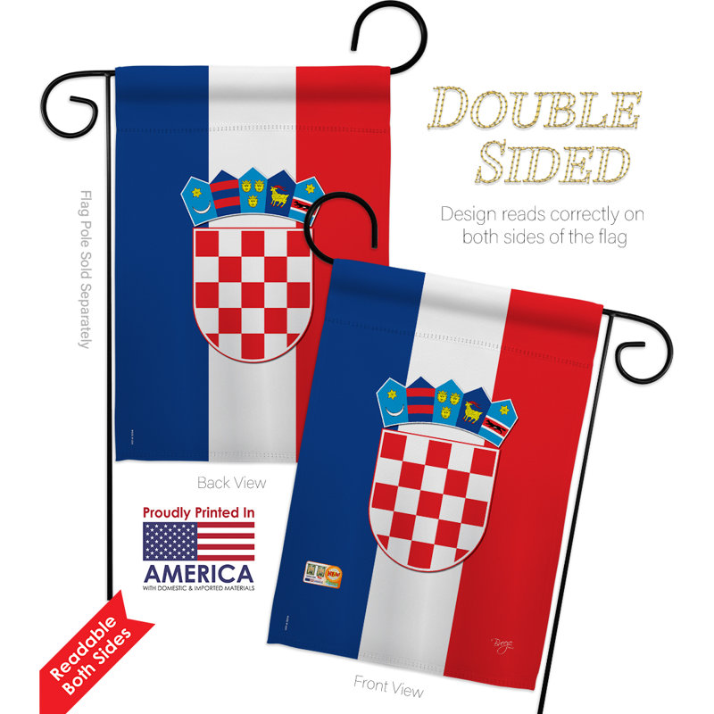 Ensemble de drapeaux décoratifs en polyester 2 faces 19 x 13 po 2 pièces croatia impressions