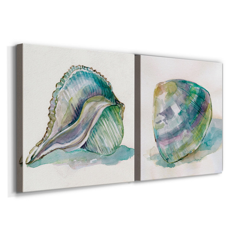 Malecon Shell I - ensemble de 2 reproductions d'art sur toile tendue, H 40 po x l 80 po x P 1 po