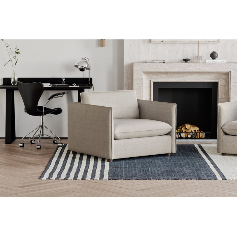 Fauteuil d'appoint en tissu performance Katherine, Tissu beige