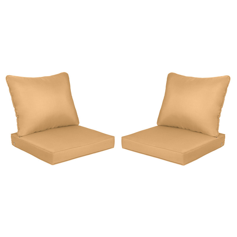 Coussin de siège et de dossier d'extérieur (ensemble de 2 sièges, 2 dossiers), Brun