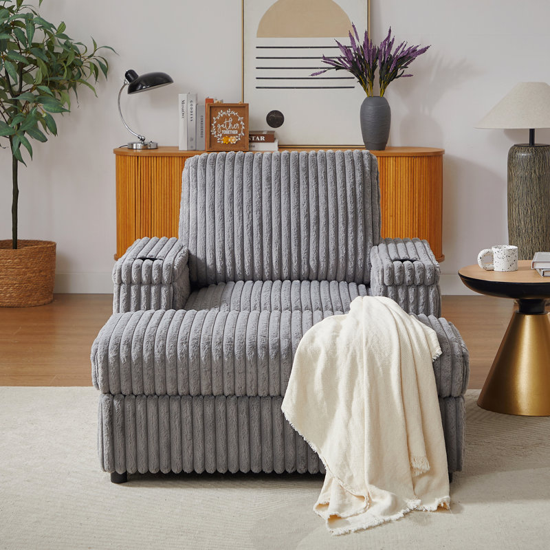 Fauteuil inclinable Corduroy, Gris