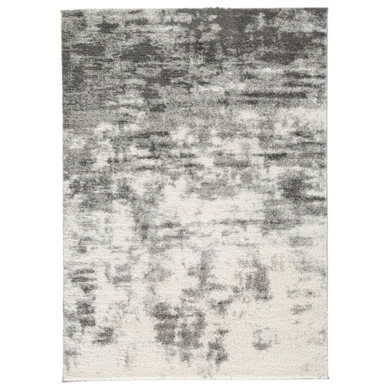 Georgine Handwoven Cream/Gray Area Rug, Rectangle 5'3" x 7'3"