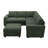 Abramson U-shaped Modular Corduroy Sectional Sofa With Storage Ottoman Green-1460438336-1460438339