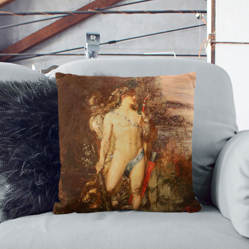 Hercules And The Hydra Of Lerna Square Throw Cushion, 40cm H x 40cm W x 15cm D
