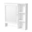 Armoire de salle de bain murale blanche, grand miroir, 5 tablettes réglables et plus, miroir pratique et élégant avec rangement fonctionnel-8044078