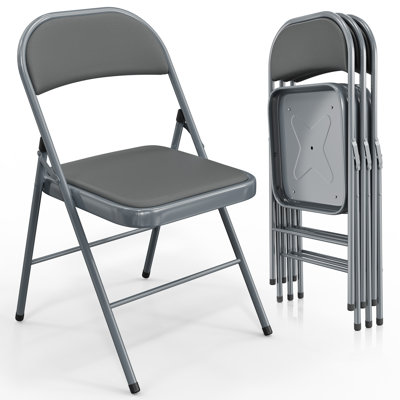 Ensemble de 4 chaises pliantes rembourrées empilables et rembourrées Marionna