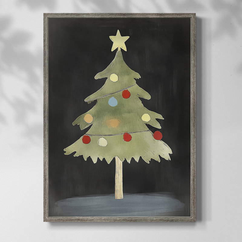 «Christmas Holiday Art CXXI», reproduction d'art encadrée - bois massif, H 11 po x l 9 po