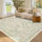  Washable Rugs for Living Room, Non Slip Floral Area Rugs, Low Pile Stain Resistant Botanical Bird Soft Carpet, Foldable Indoor Floor Mats for Bedroom, Nursery, Dining Room-146850913-144778612