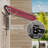 Red 10' X 8' Retractable Awning, Patio Sunshade With Manual Crank. & Water- Fabric, Aluminum Frame For Deck, Yard, Balcony. Cyan