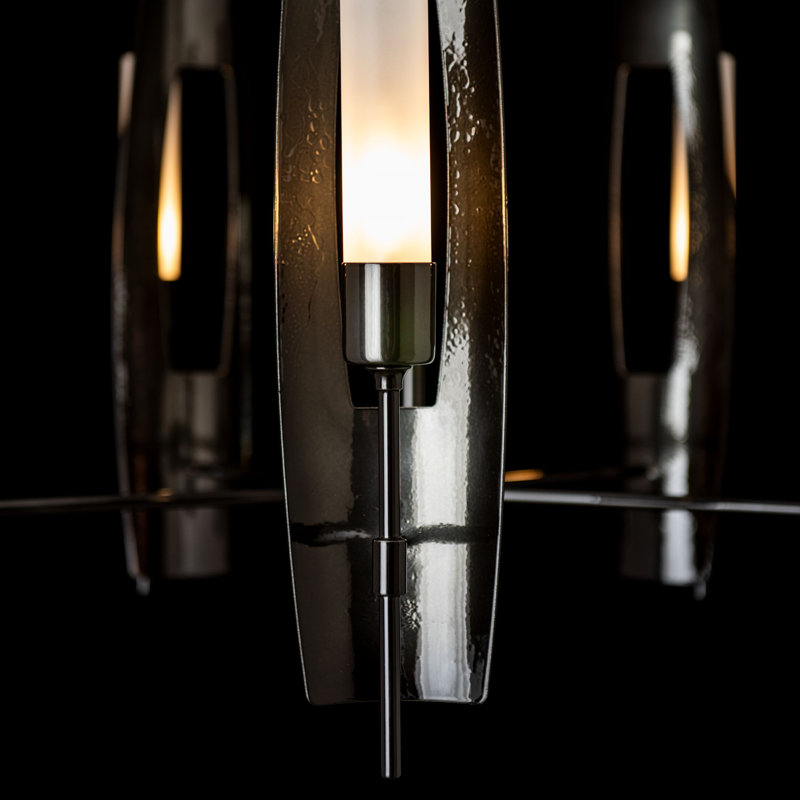 Passage 5 - Light Wagon Wheel Chandelier, Frosted Glass, Ink