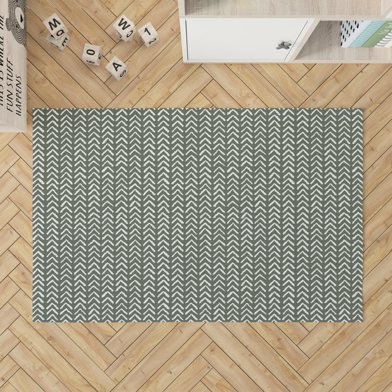 Tapis d'activité Tribe Way, Rectangle 3 pi x 5 pi, Chimichurri / vert