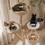 Tour pour arbre à chat en bois massif 47,24 "pour chats d'intérieur, arbre à chat multi-niveaux avec poteau à griffer, perchoirs souples et hamac suspendu