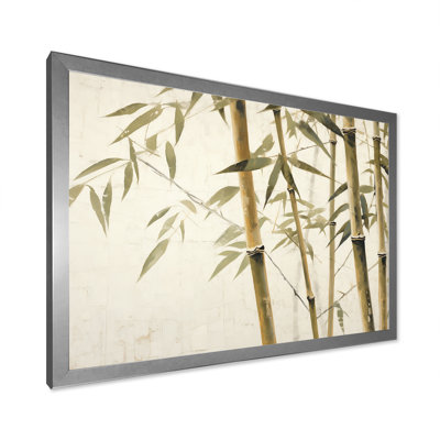 Beige minimalisme bambou sérénité II sur toile