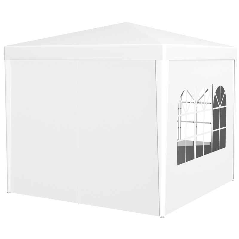 Auvent d'extérieur 10 x 10 pi - et mariage en tissu respirant avec parois latérales amovibles et ventilation, Blanc