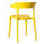 Chaise de salle à manger d'extérieur moderne en plastique avec dossier ouvert en U, gris-1874567396