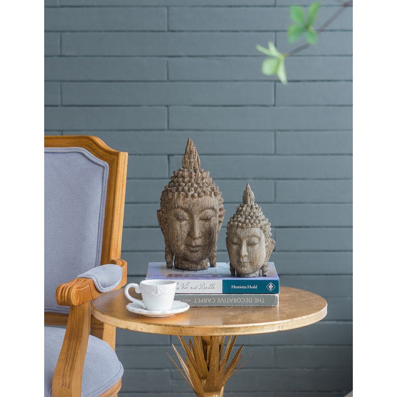 Tête de Bouddha méditant, 8" H x 4.5" W x 4.3" D, 2