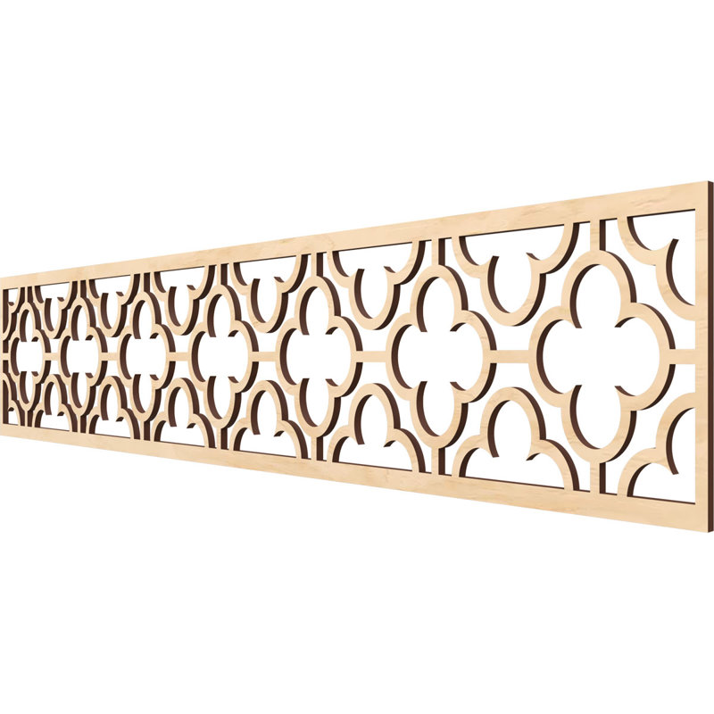 Chicago Fretwork Moulding, Birch, 10" H x 46.75" W x 0.375" D
