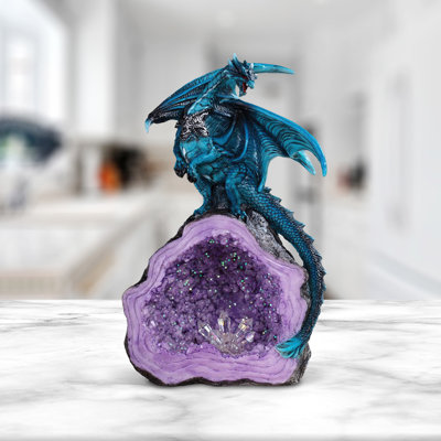 Figurine grotte mauve en cristal 8 po H