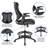 Haynie High Back Mesh Drafting Chair with LeatherSoft Sides and Adjustable Arms